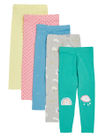 5pk Cotton Rich Multi Print Leggings (2-7 Yrs)