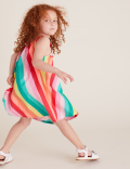 Pure Cotton Rainbow Striped Dress (2-7 Yrs)