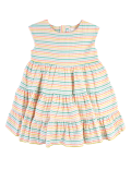 Cotton Seersucker Striped Dress (2-7 Yrs)