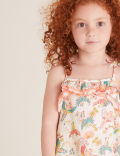 Cotton Bird Print Dress (2-7 Yrs)