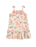 Cotton Bird Print Dress (2-7 Yrs)