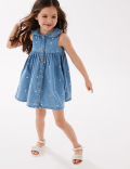Denim Daisy Embroidered Dress (2-7 Yrs)