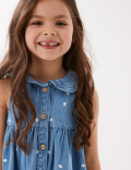 Denim Daisy Embroidered Dress (2-7 Yrs)