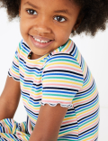 Ribbed Multicolour Striped Dress (2-7 Yrs)
