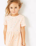 Cotton Spotted Dress (2-7 Yrs)