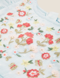 Embroidered Floral Chiffon Dress (2-7 Yrs)