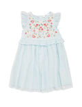 Embroidered Floral Chiffon Dress (2-7 Yrs)