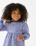 Cotton Rich Floral Quilted Dress (2-7 Yrs)
