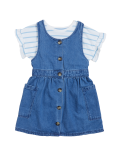 2pc Pure Cotton Pinafore Outfit (2-7 Yrs)