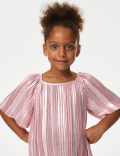 Plisse Metallic Dress (2-8 Yrs)