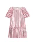 Plisse Metallic Dress (2-8 Yrs)