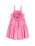 Pure Cotton Rosette Dress (2-8 Yrs)