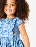 Cotton Floral Frill Dress (2-7 Years)