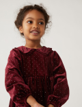 Glitter Spot Velvet Dress (2-7 Yrs)