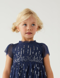 Sequin Star Embroidered Dress