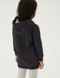 Cotton Rich Hooded Rainbow Sequin Dress (2-7 Yrs)