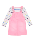 2pc Denim Striped Pinafore Outfit (2-7 Yrs)