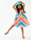 Pure Cotton Rainbow Striped Dress (2-7 Yrs)