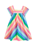 Pure Cotton Rainbow Striped Dress (2-7 Yrs)