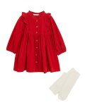 2pc Cotton Rich Cord Dress and Tights (2-7 Yrs)