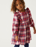 Cotton Rich Check Dress with Tights