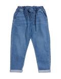 Regular Pure Cotton Tie Waist Jeans