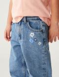Mom Denim Floral Jeans