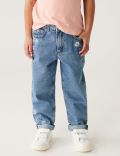 Mom Denim Floral Jeans