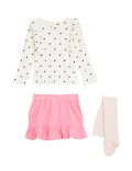 3pc Cotton Rich Spotted Top & Bottom Outfit