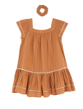 2pc Pure Cotton Dress and Scrunchie Outfit (2-8 Yrs)