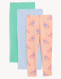 3pk Cotton Rich Patterned Leggings