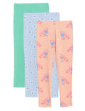3pk Cotton Rich Patterned Leggings