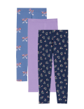 3pk Cotton Rich Printed Leggings
