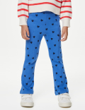 Cotton Rich Heart Print Flared Leggings (2-8 Yrs)
