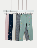 5pk Cotton Rich Ballet Leggings (2-8 Yrs)