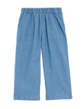 Wide Leg Pure Cotton Trousers