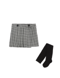 Cotton Rich Gingham Skirt with Tights (2-8 Yrs)