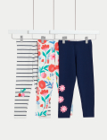 3pk Cotton Rich Floral Leggings (2-8 Yrs)