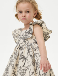 Pure Cotton Floral Embroidered Dress (2-8 Yrs)