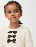 Bow Knitted Dress with Tights (2-8 Yrs)