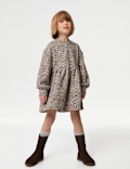 Cotton Rich Leopard Jumper Dress (1-8 Yrs)