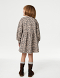 Cotton Rich Leopard Jumper Dress (1-8 Yrs)