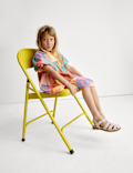 Linen Rich Printed Puff Sleeve Woven Dress (2-8 Yrs)