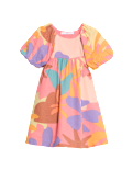 Linen Rich Printed Puff Sleeve Woven Dress (2-8 Yrs)