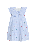 Pure Cotton Cherry Embroidered Dress (2-8 Yrs)
