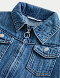 Cotton with Lyocell Denim Zip Dress (2-8 Yrs)