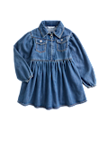 Cotton with Lyocell Denim Zip Dress (2-8 Yrs)