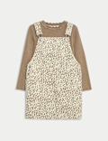 2pc Pure Cotton Leopard Pinafore Outfit (2-8 Yrs)