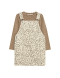 2pc Pure Cotton Leopard Pinafore Outfit (2-8 Yrs)