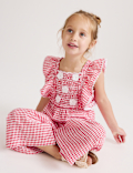 Pure Cotton Gingham Jumpsuit (2-10 Yrs)